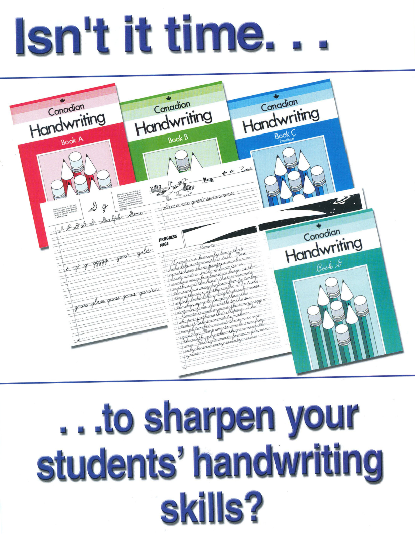 Handwriting books for schools Handwriting texts for students Cursive writing book collection for school Canadian handwriting series Publisher for Canadian schools