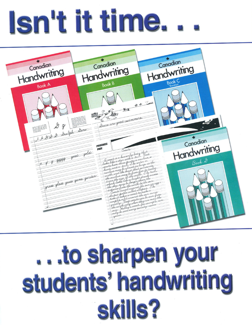 Canadian Handwriting Book A - Grade 1 – The Resource Centre