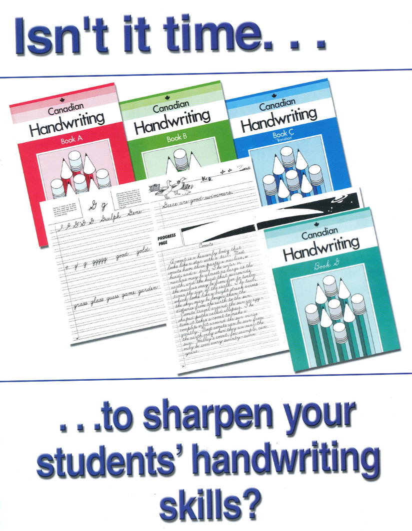 Handwriting books for schools Handwriting texts for students Cursive writing book collection for school Canadian handwriting series  Publisher for Canadian schools